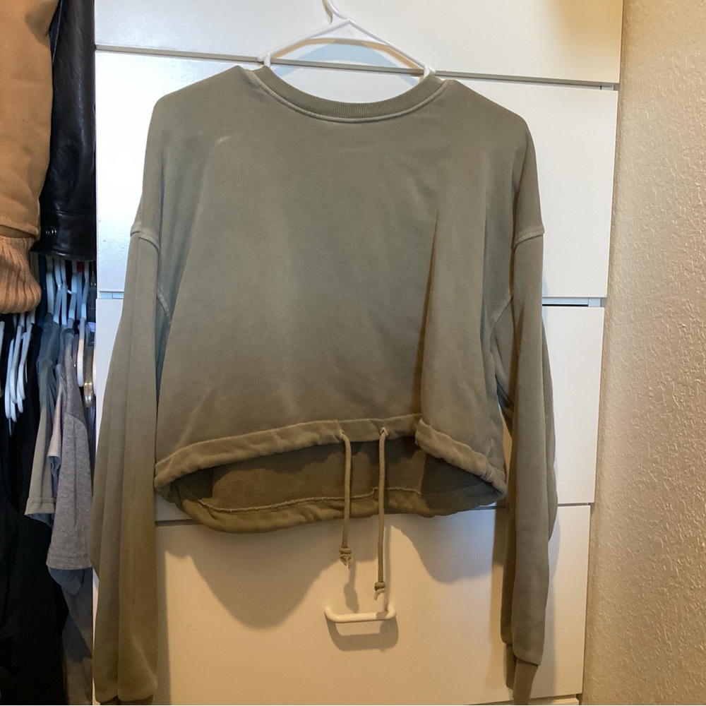 Cropped Front Tie Sweater